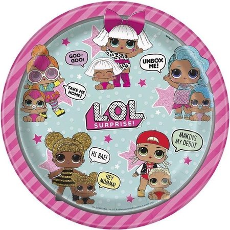 LOL SURPRISE LOL Surprise 30365465 9 in. Dinner Plates - Pack of 8 30365465